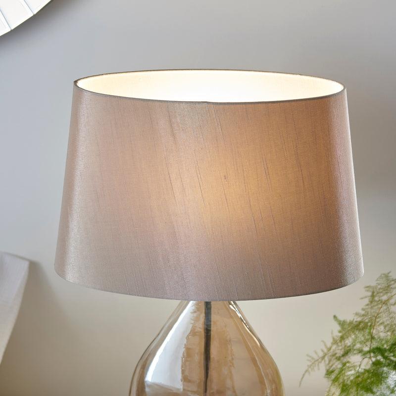 Endon Kew Gold Finish Glass And Mink Faux Silk Table Lamp 7