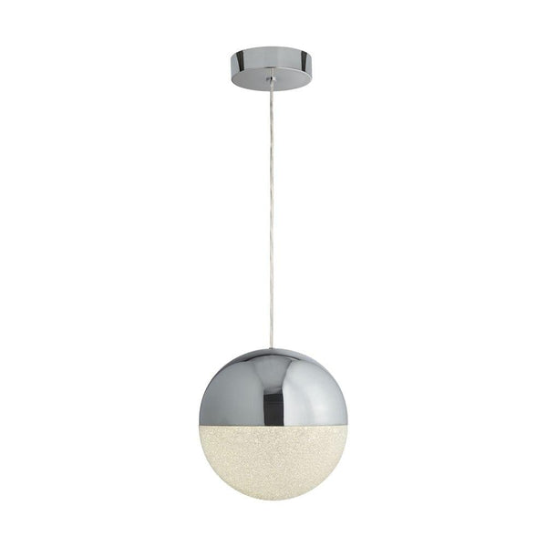 Marbles 1 Light LED Chrome & Acrylic Globe Bar Pendant