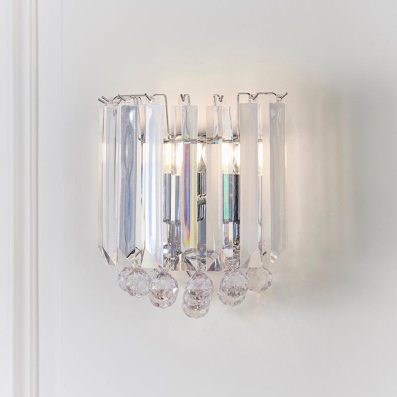 Traditional Wall Lights - Fargo chrome Plate & Clear Acrylic 2LT Wall Light FARGO-WBCH in front