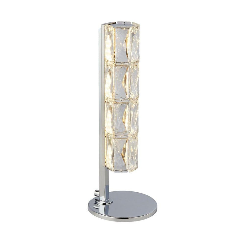 Remy LED Chrome & Hexagonal Crystal Table Lamp Searchlight 1