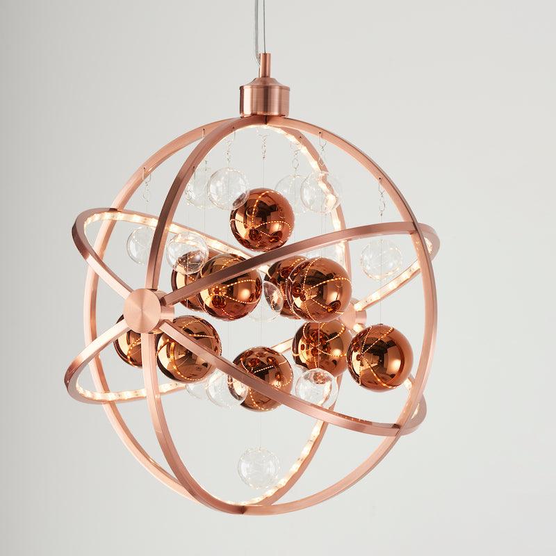 Traditional Ceiling Pendant Lights - Muni Copper With Clear & Copper Glass Pendant Ceiling Light MUNI-CO front