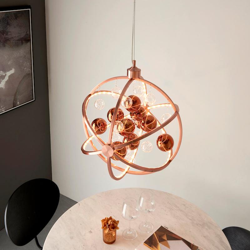 Traditional Ceiling Pendant Lights - Muni Copper With Clear & Copper Glass Pendant Ceiling Light MUNI-CO above