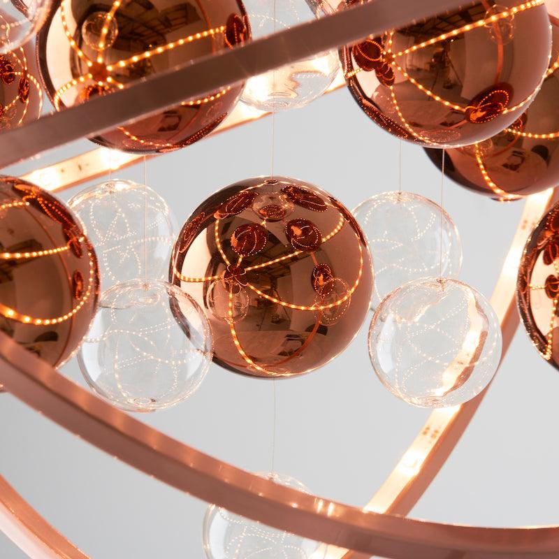Traditional Ceiling Pendant Lights - Muni Copper With Clear & Copper Glass Pendant Ceiling Light MUNI-CO balls