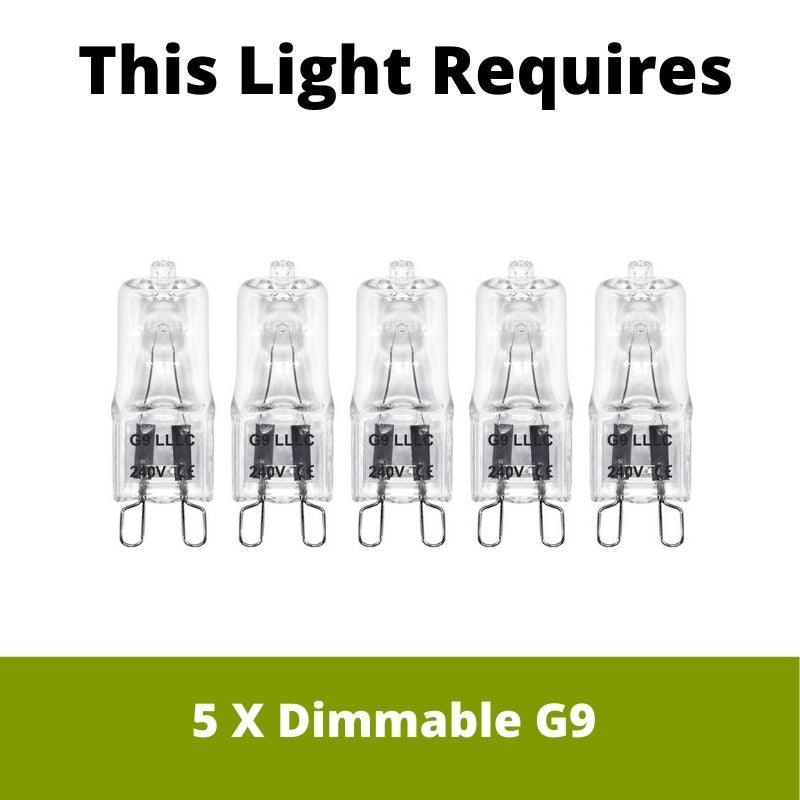 Perseas Chrome 5 Light Chandelier - Oaks Lighting