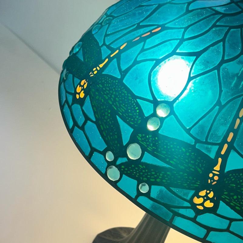 large blue tiffany lamp