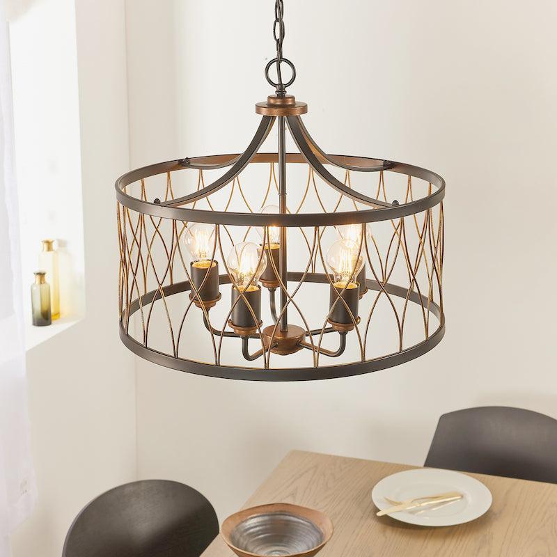 Buy Endon Heston Black Bronze Light Pendant Ceiling Light