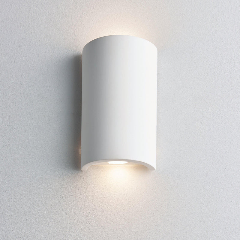 Crescent White Paintable Plaster Wall Light 2.8W