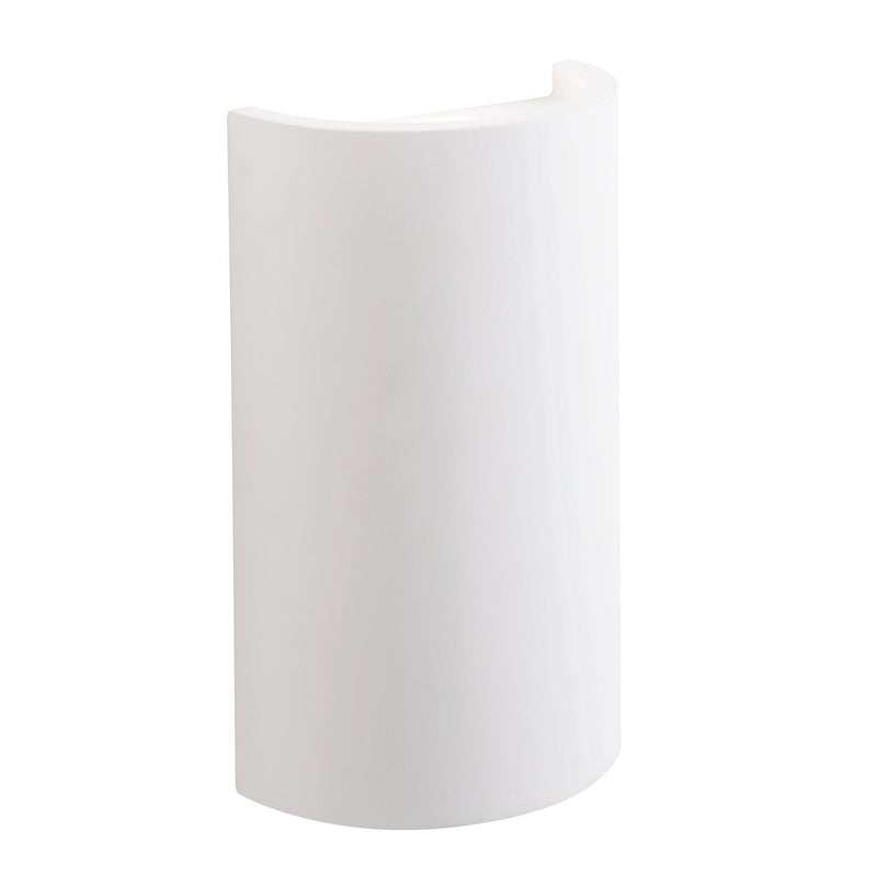 Crescent White Paintable Plaster Wall Light 2.8W