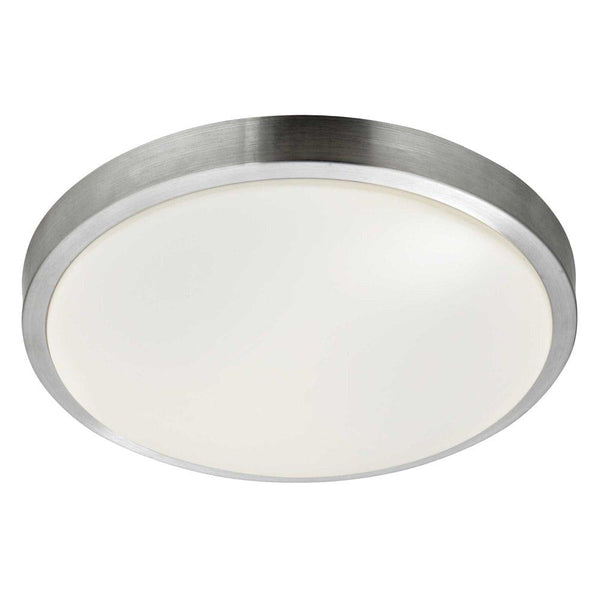 Zurich LED Silver/Acrylic Shade Flush Bathroom Ceiling Light