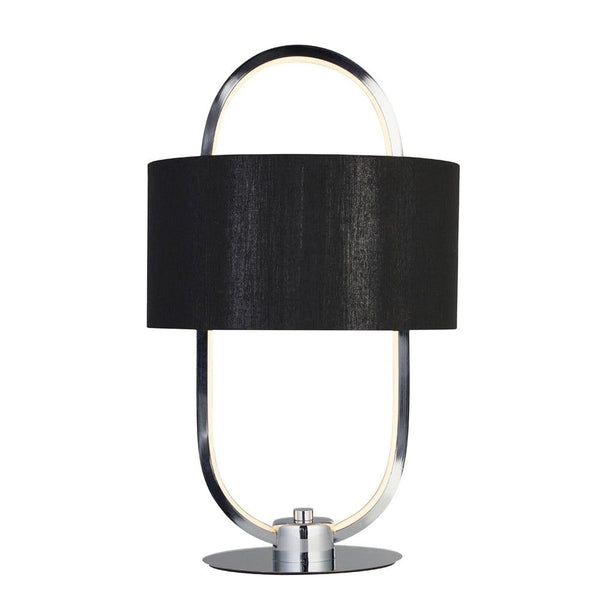 Searchlight Madrid Chrome LED Ceiling Pendant With Black Shade
