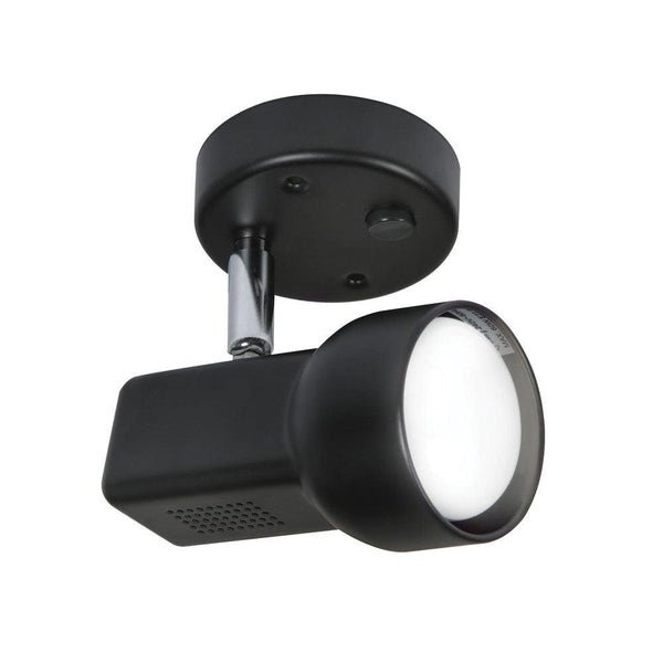 Quattro 63 Black Switched Single Spot Light - Adjustable Head