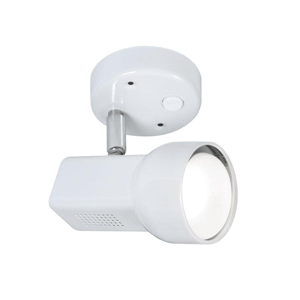 Quattro 63 White Switched Single Spot Light - Adjustable Head