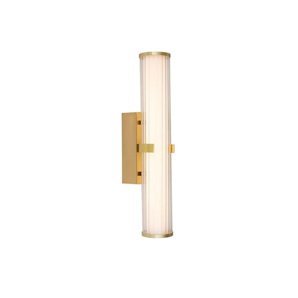 Clamp 18w LED Gold & Opal Ribbed Glass Wall Light image 1