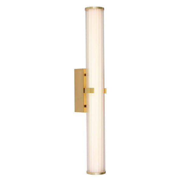 Clamp 23w LED Gold & Opal Ribbed Glass Wall Light image 1