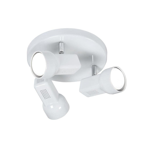 Quattro 63 3 Light White Plate Spot - Adjustable Head