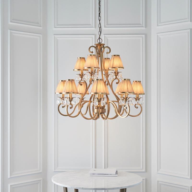 Oksaana brass chandelier 63521 living room wide