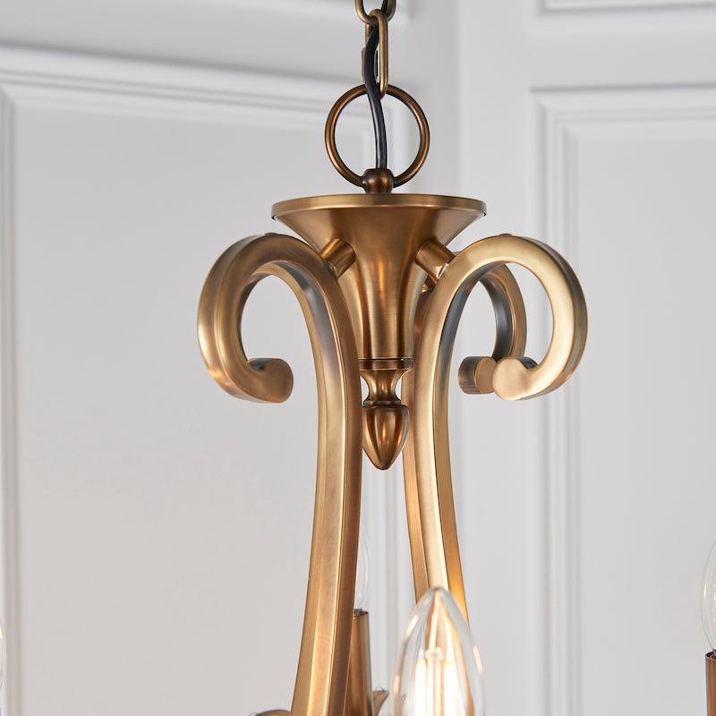 Oksaana brass chandelier 63521 fitting close up