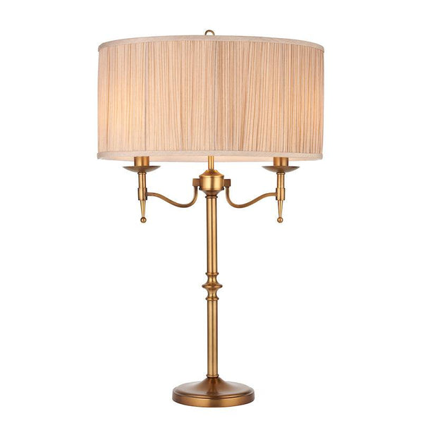 Stanford Antique Brass Finish 2 Light Table Lamp 1