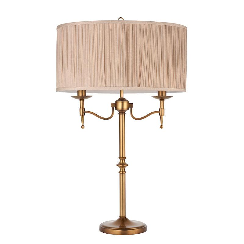 Stanford Antique Brass Finish 2 Light Table Lamp 9