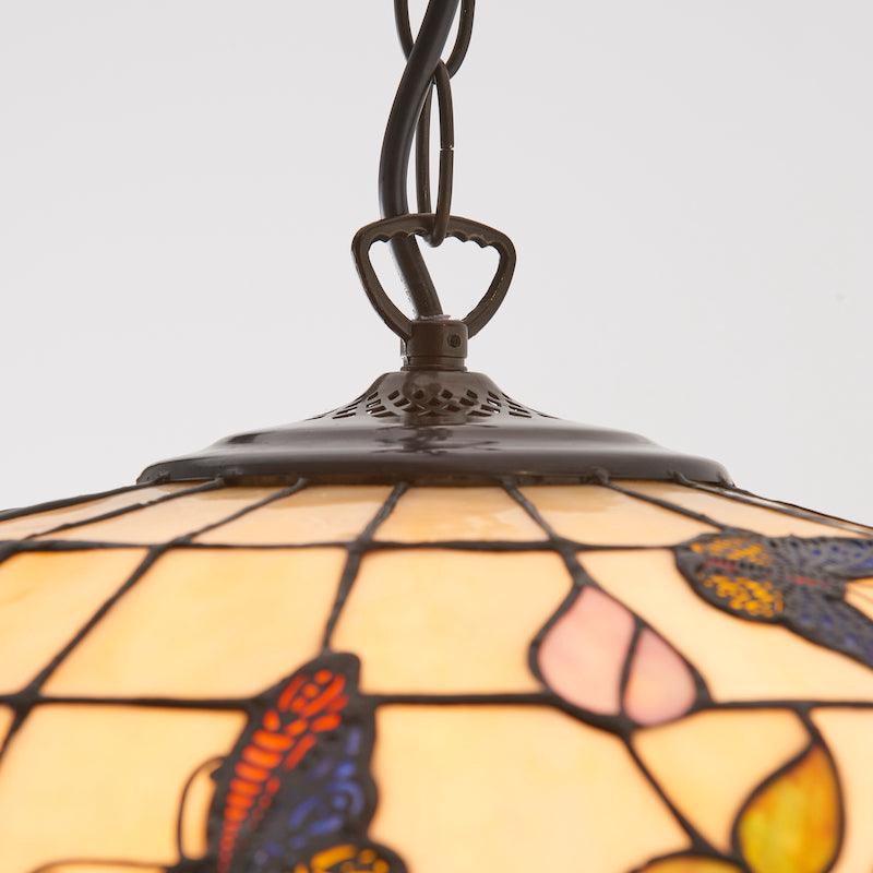 Butterfly Large Tiffany Ceiling Light 3 bulb fitting