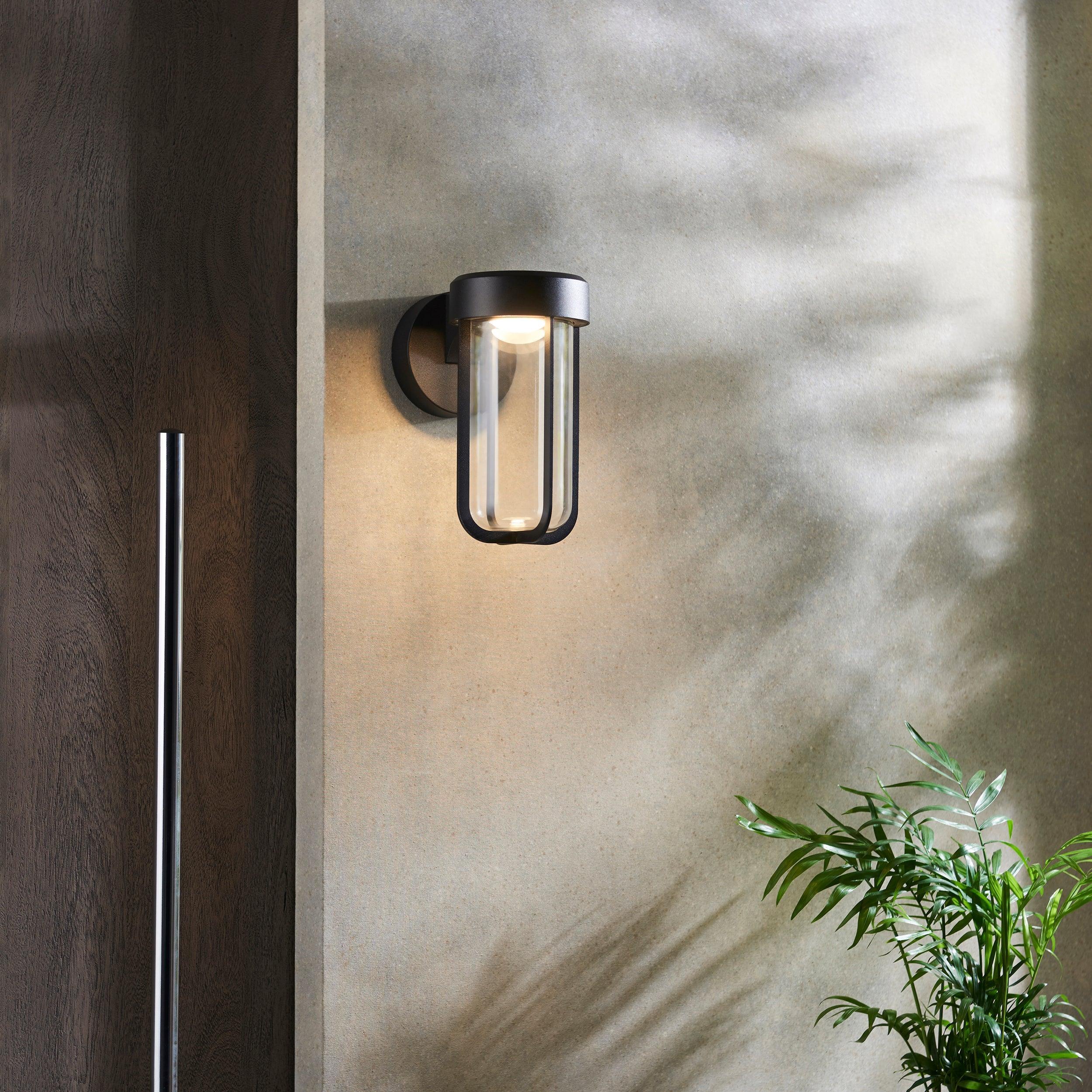 newquay large black outdoor led wall light mDining room lighting