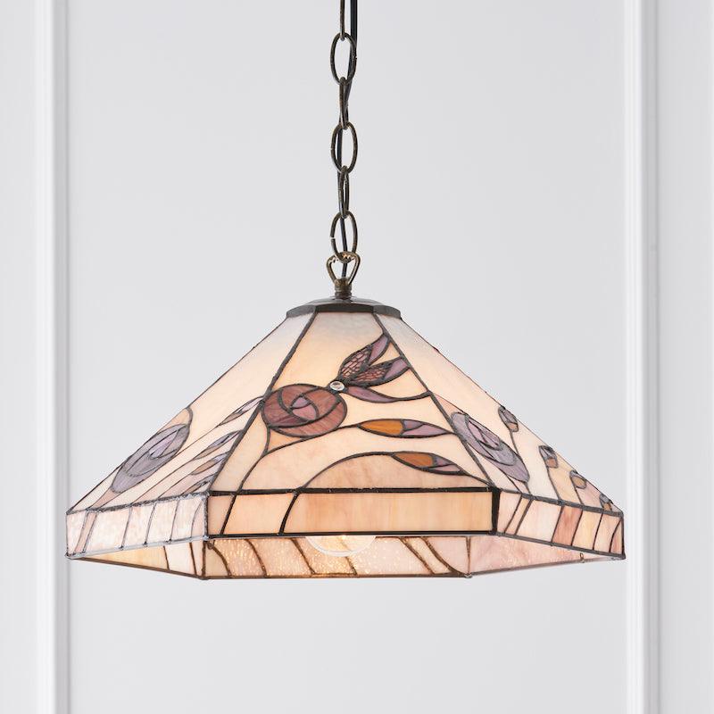 Damselfly Tiffany Ceiling Light - 1 Bulb Fitting