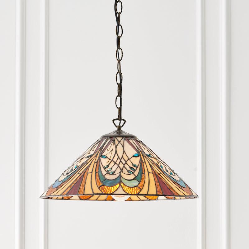 Hector Medium Tiffany Ceiling Light, single bulb fitting