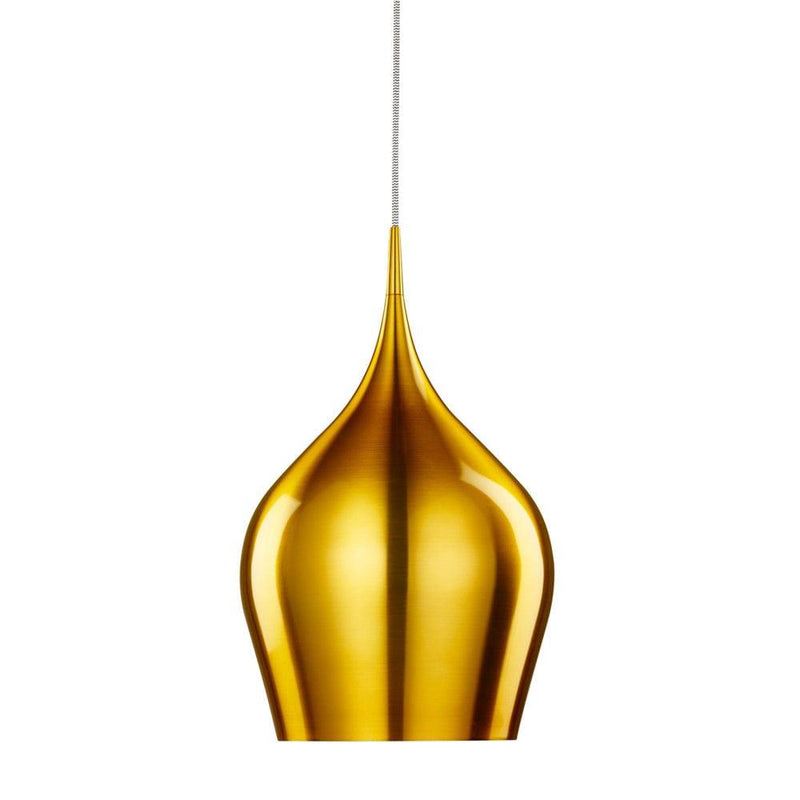 Searchlight Vibrant 1 Light Metal Gold Pendant - 26cm