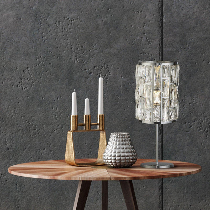 Bijou 1 Light Chrome Table Lamp With Crystal Glass