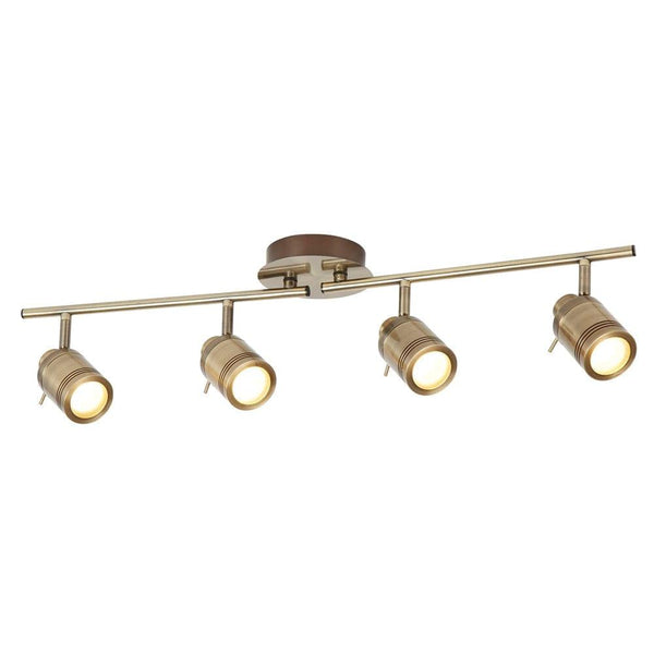 Samson 4 Light Brass Bathroom Adjustable Split-Bar Spotlight