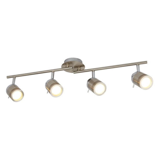 Samson 4 Light Silver Bathroom Adjustable Split-Bar Spotlight