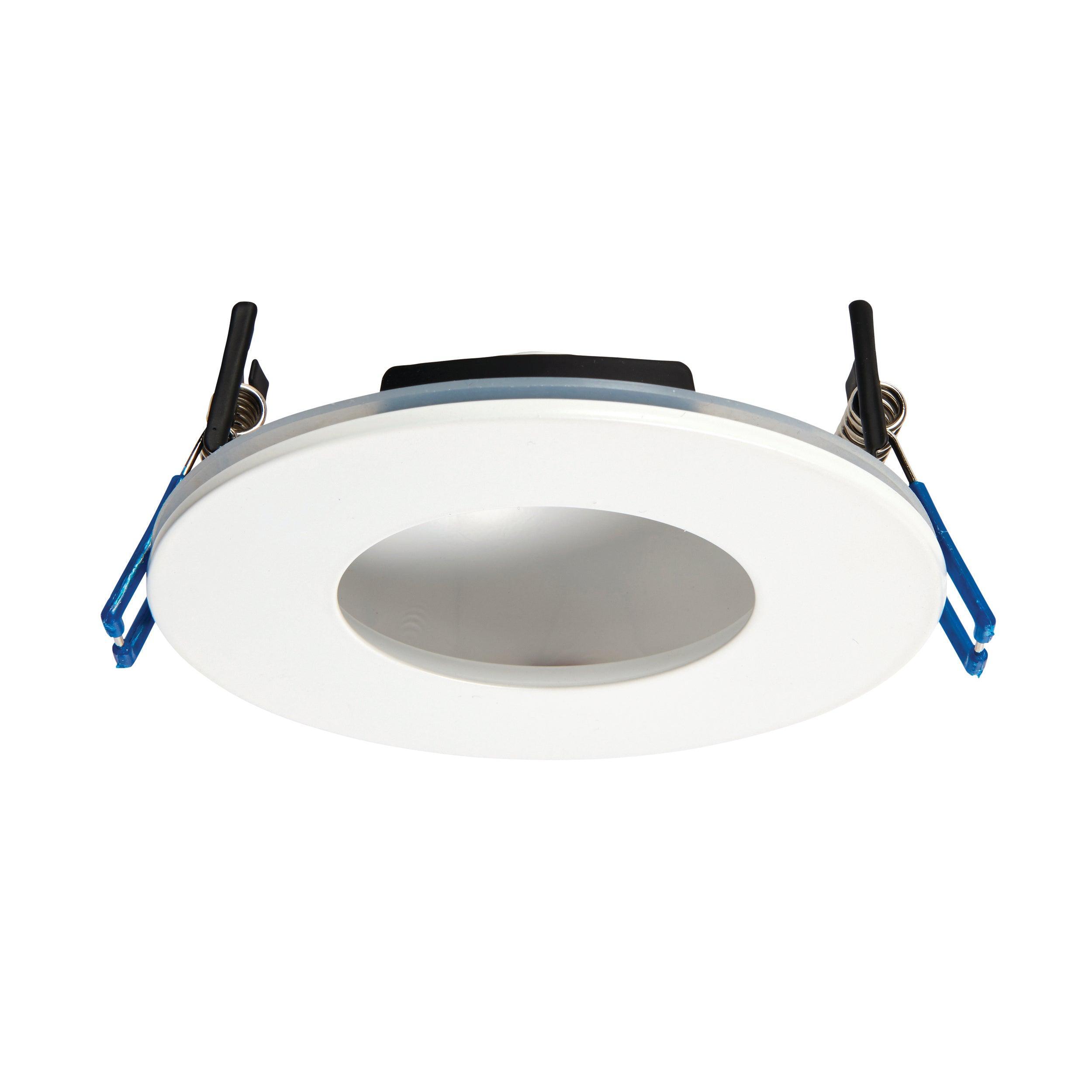 orbitalplus matt white recessed ceiling light ip65 9wby Saxby Lighting, close up image