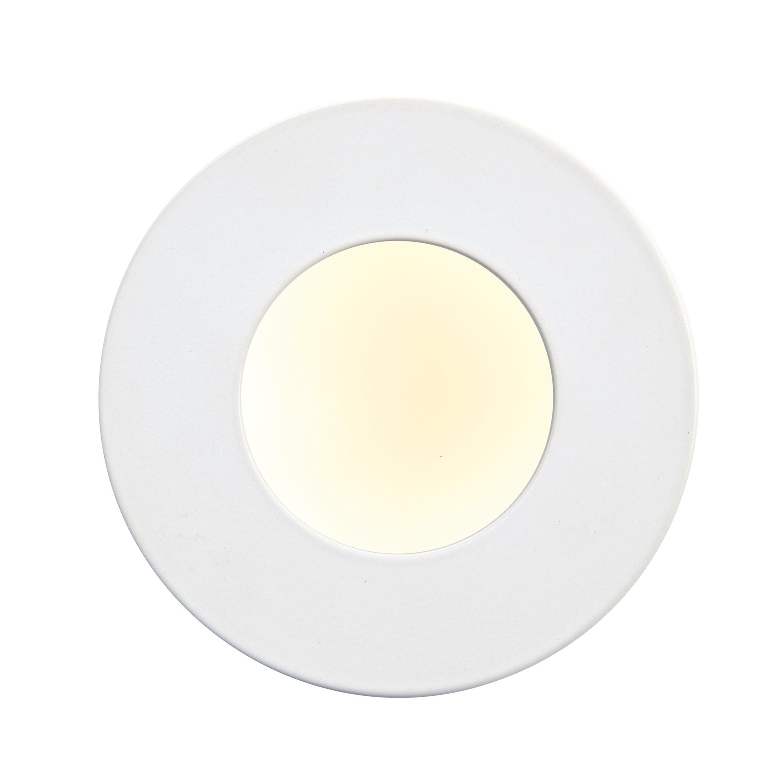 orbitalplus matt white recessed ceiling light ip65 9w by saxby lighting, close up image 285