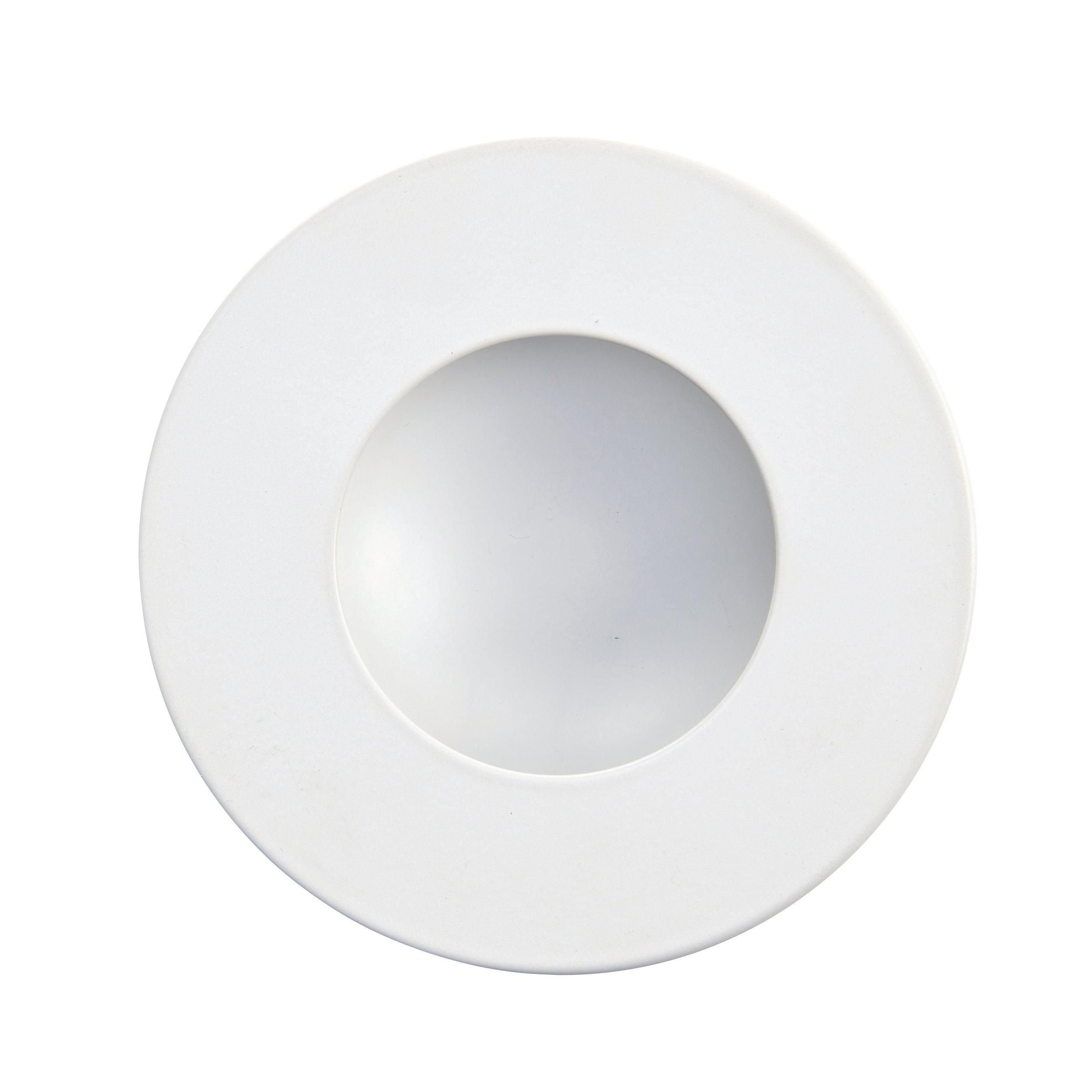 orbitalplus matt white recessed ceiling light ip65 9w by saxby lighting, close up image 231