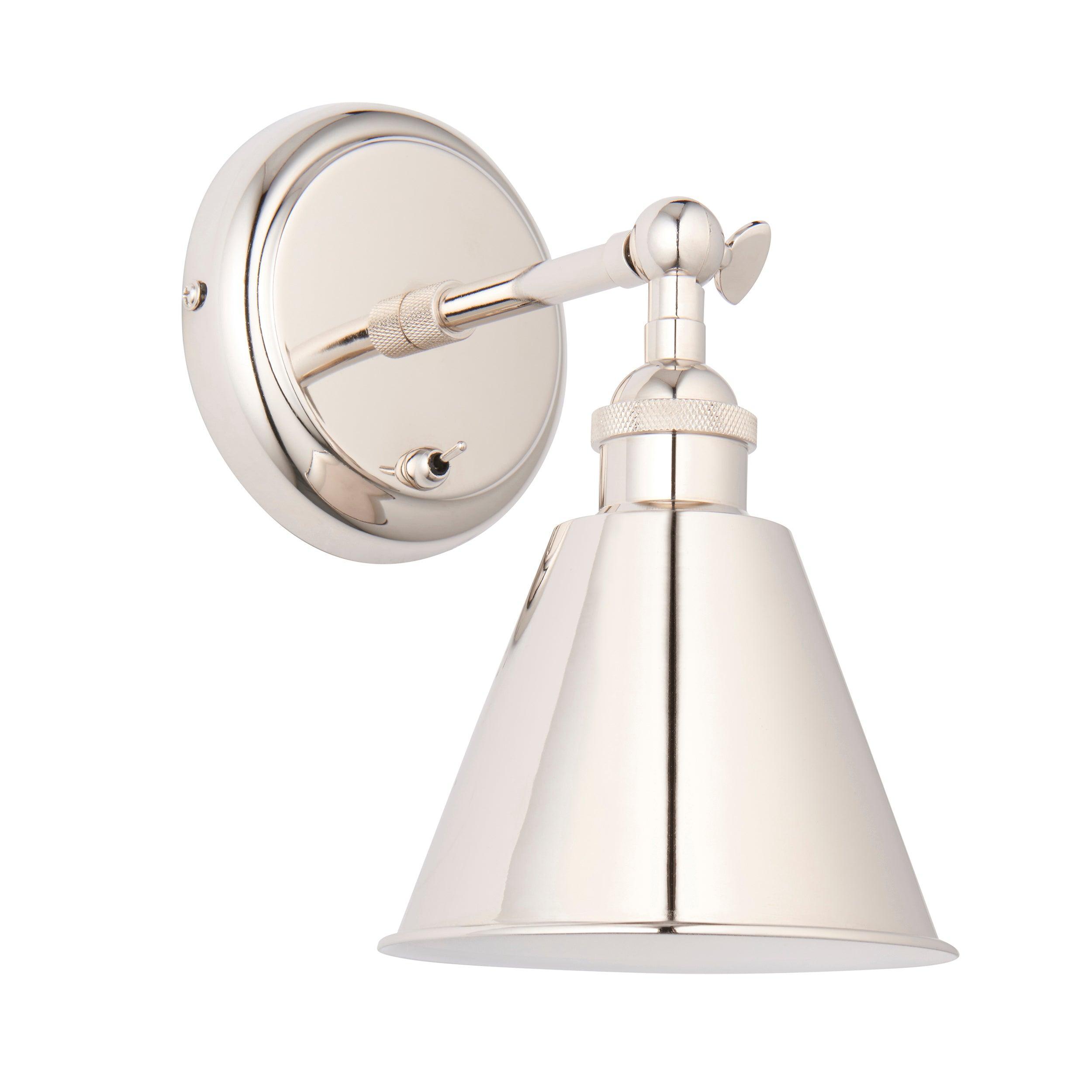 hal nickel wall light switched by Endon Lighting Hallway lights Close Up
