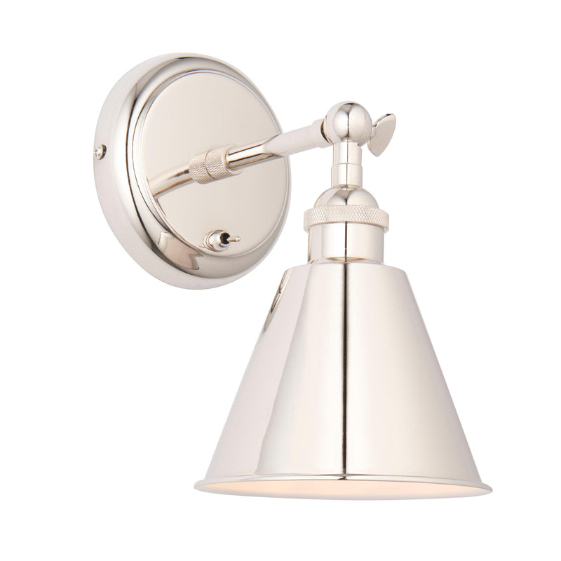 Putney Nickel Wall Light - Switched