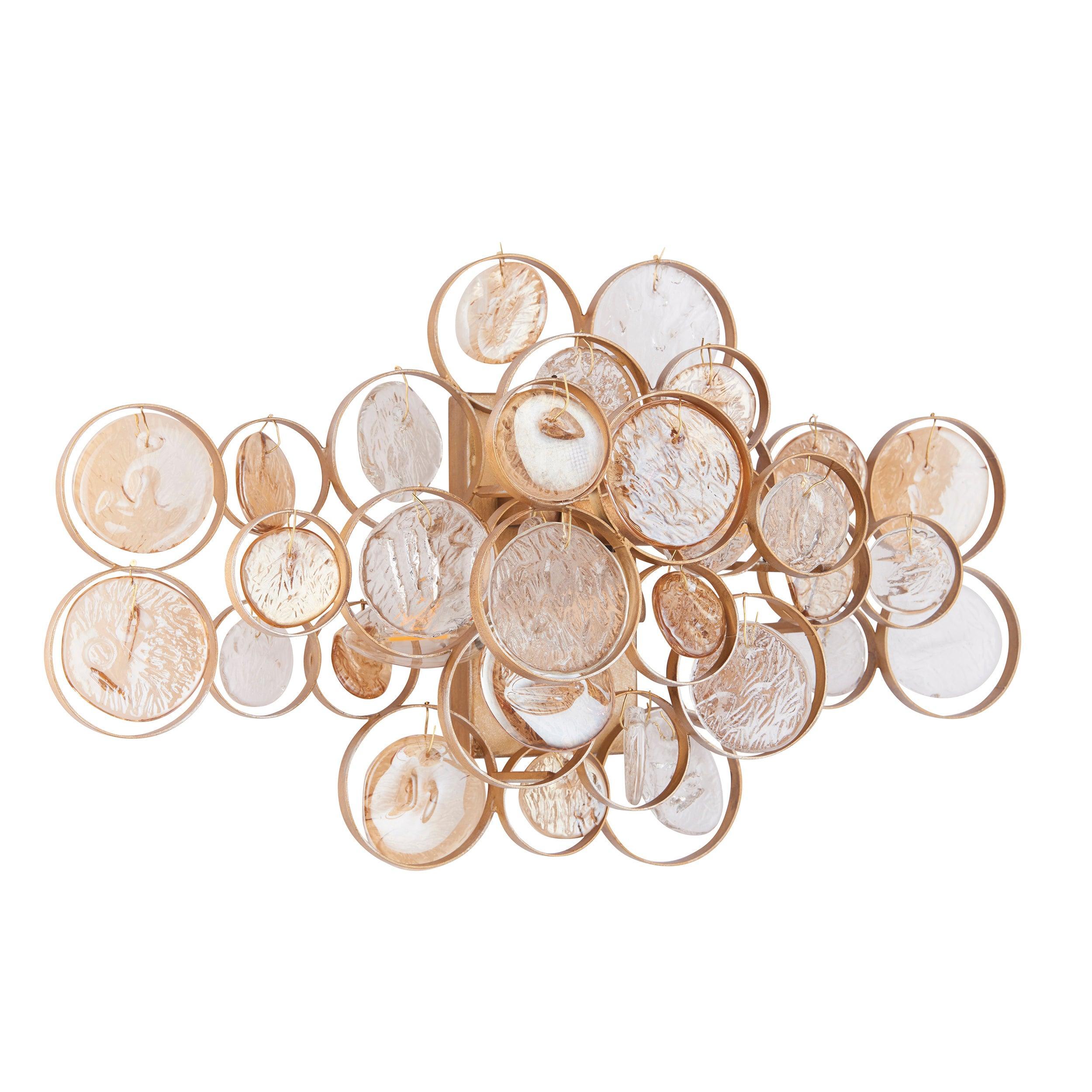 acton double modern wall light with clear amber glass Hallway Lighting Image