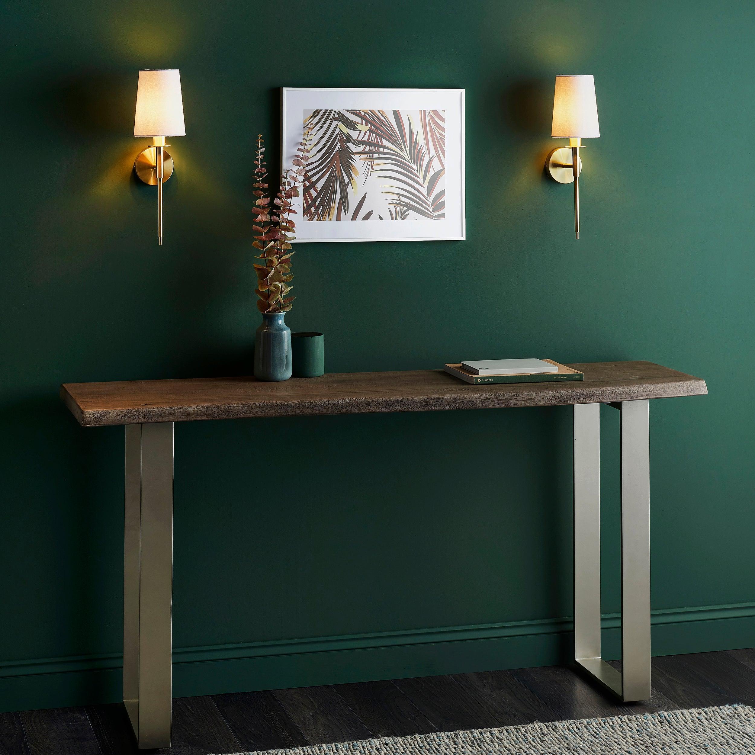 Kensington Brass Art Deco Wall Light - White Shade Living Room Image