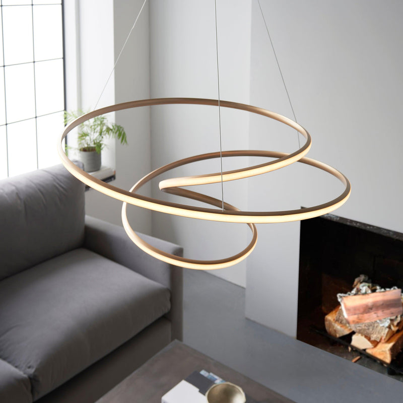 Helice Modern Spiral Gold LED Ceiling Pendant Light