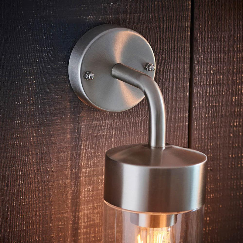 Endon North Brushed Stainless Steel Outdoor Wall Light