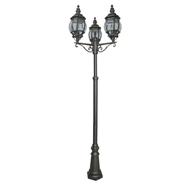 Searchlight Bel Aire 3 Light Black Outdoor Lamp Post