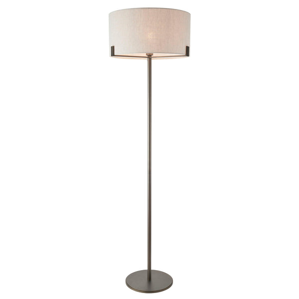 Hayfield Bronze Floor Lamp with Linen Shade