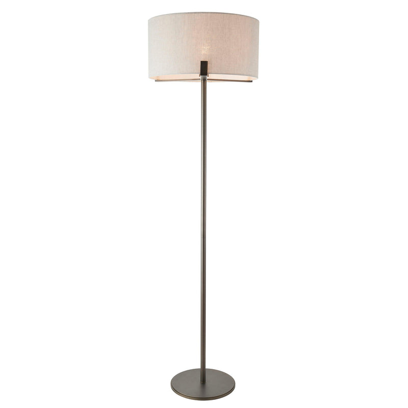 Hayfield Bronze Floor Lamp with Linen Shade