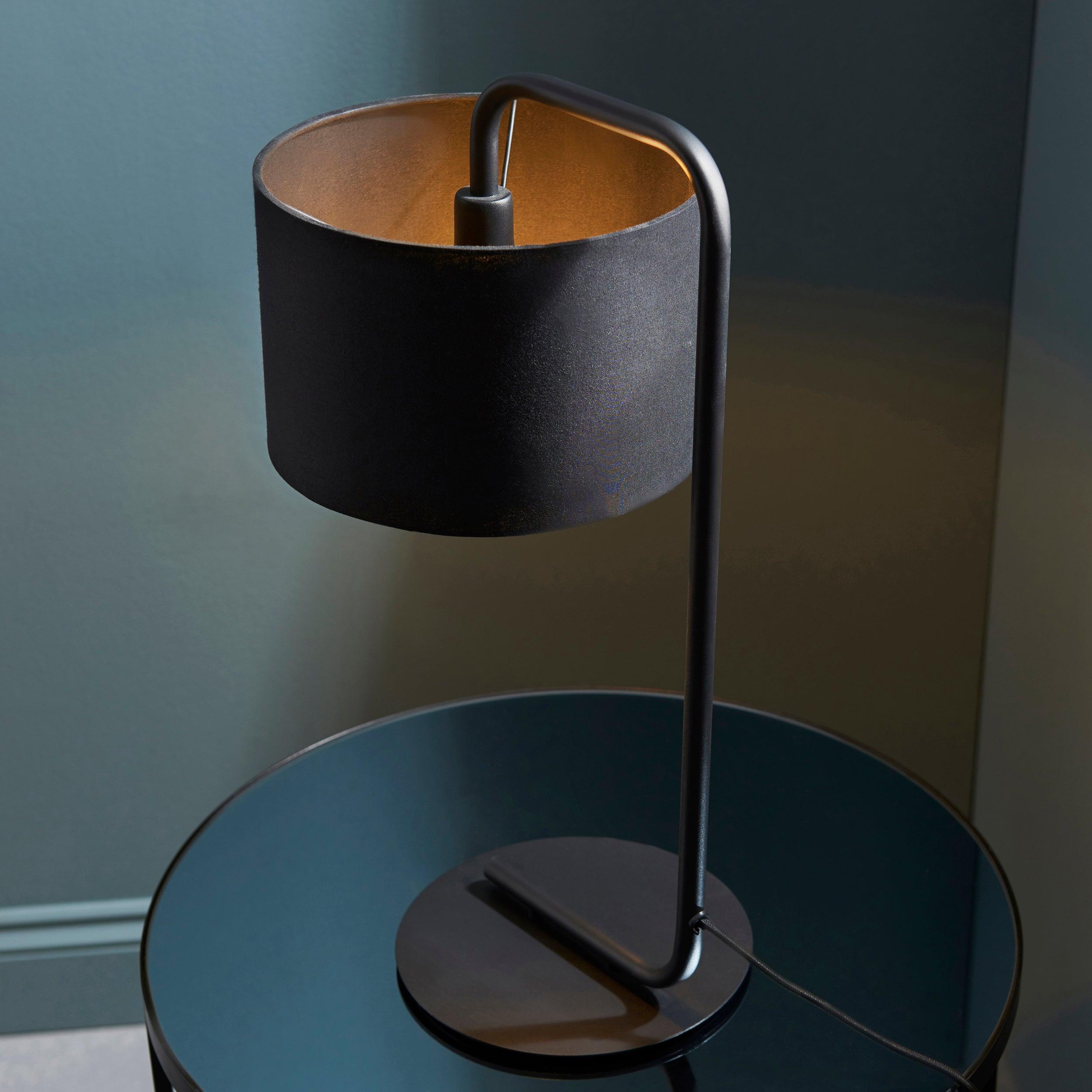 Dorset Black Table Lamp - Black 23cm Shade-Living Lights-Living-Room-Tiffany Lighting Direct-[image-position]