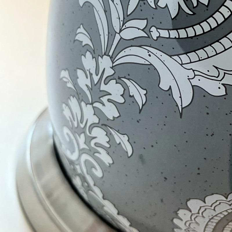Burford Grey Ceramic Table Lamp close up 2