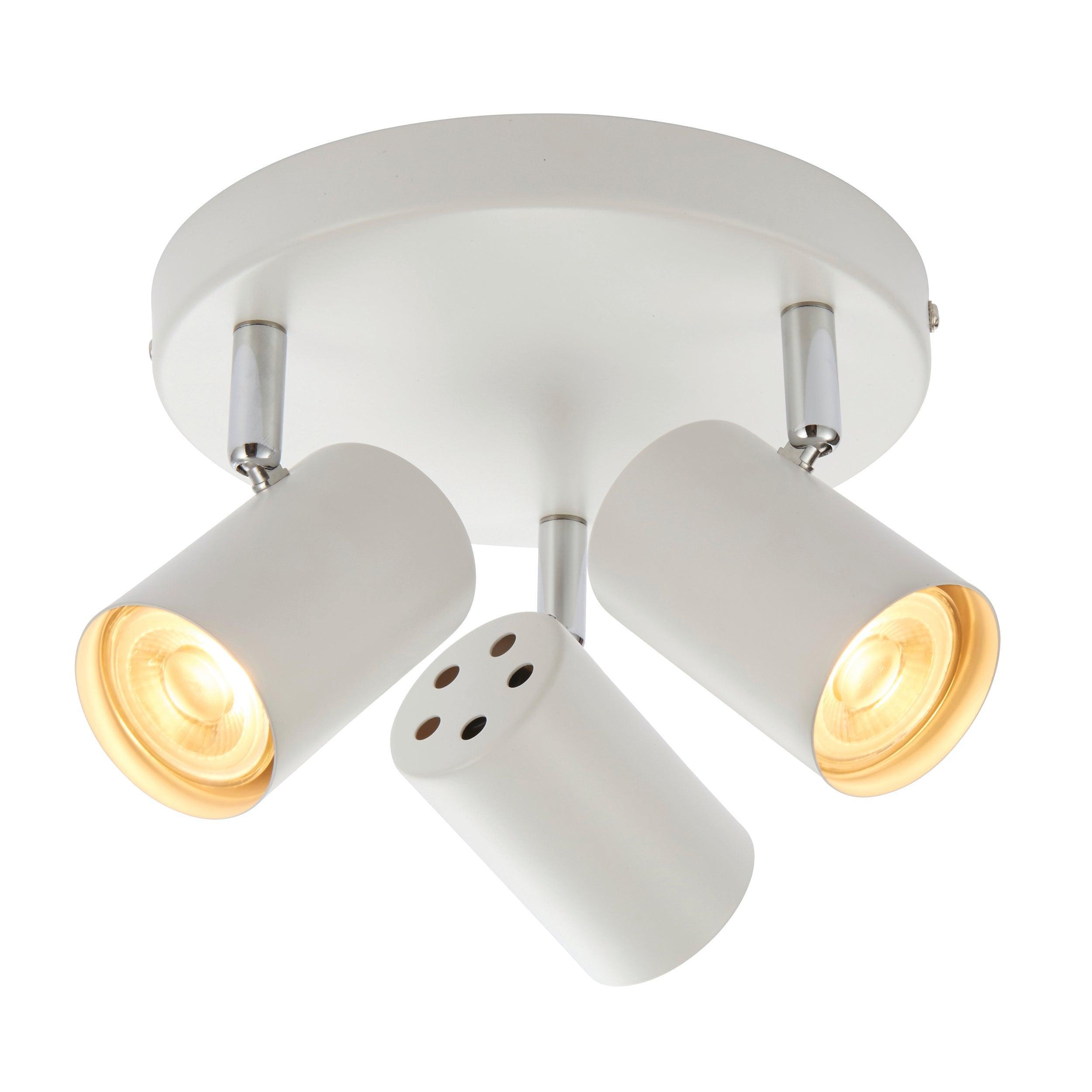 arezzo 3 light round white spotlightby saxby lighting