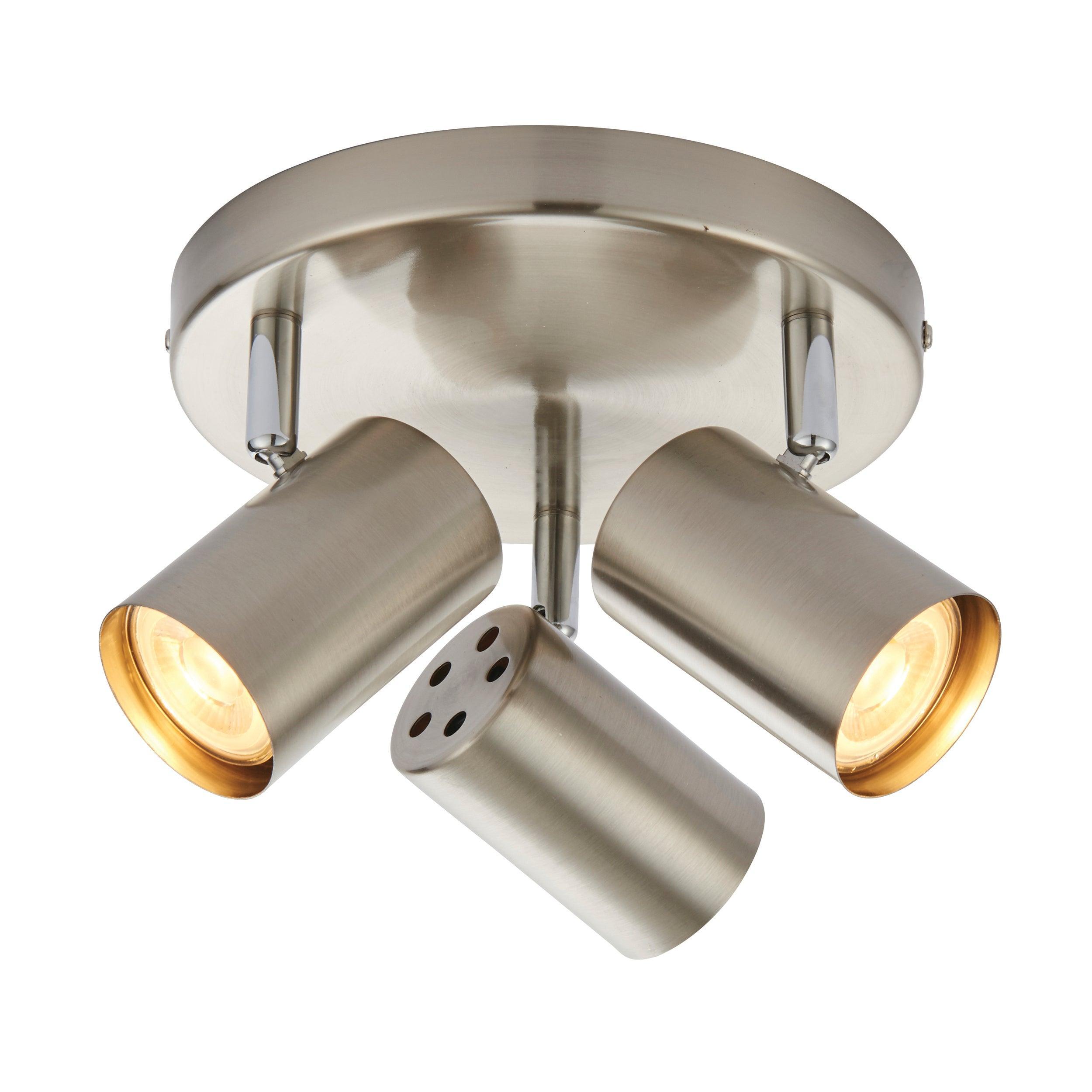arezzo 3 light satin chrome spotlightby saxby lighting