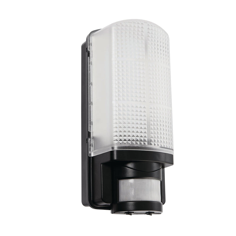 Motion LED Black PIR Outdoor Wall Light IP44 6W