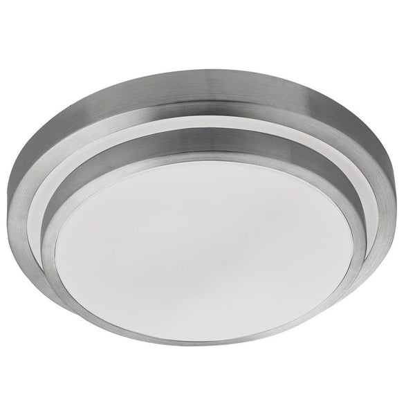 Cork LED 2 Tier Bathroom Silver & White Flush Ceiling Light Living room Image