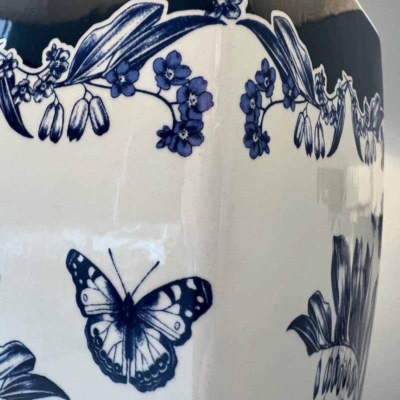 Bibury Blue Ceramic Table Lamp - close up